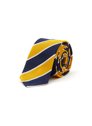 Main View - Click To Enlarge - THOM BROWNE  - Striped Silk Cotton Blend Tie
