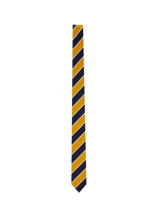 Figure View - Click To Enlarge - THOM BROWNE  - Striped Silk Cotton Blend Tie