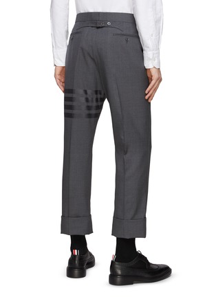Back View - Click To Enlarge - THOM BROWNE - ENGINEERED 4 BAR PLAIN WEAVE WOOL BACKSTRAP SUITING PANTS