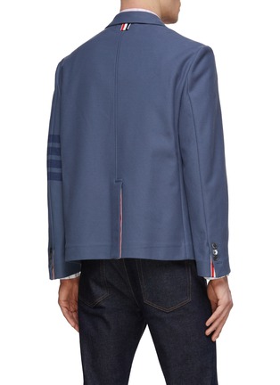 Back View - Click To Enlarge - THOM BROWNE  - 4 Bar Stripe Cotton Twill Single Breasted Blazer