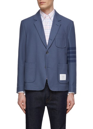 Main View - Click To Enlarge - THOM BROWNE  - 4 Bar Stripe Cotton Twill Single Breasted Blazer