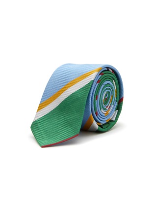 Main View - Click To Enlarge - THOM BROWNE  - Bird and Bee Motif Striped Jacquard Tie