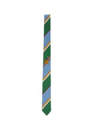 Figure View - Click To Enlarge - THOM BROWNE  - Bird and Bee Motif Striped Jacquard Tie