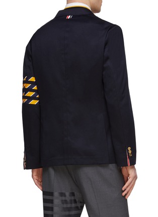 Back View - Click To Enlarge - THOM BROWNE  - 4 Bar Stripe Cotton Twill Single Breasted Sport Blazer
