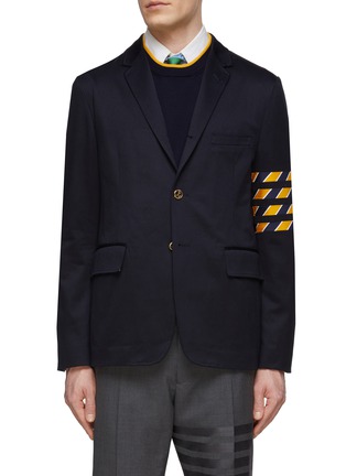 Main View - Click To Enlarge - THOM BROWNE  - 4 Bar Stripe Cotton Twill Single Breasted Sport Blazer