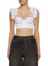 Main View - Click To Enlarge - AREA - Crystal Embellished Ruffle Bustier Top