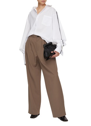 Figure View - Click To Enlarge - PETER DO - Sleeve Piping Boyfriend Shirt