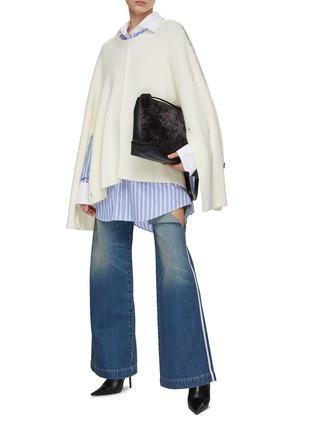 Figure View - Click To Enlarge - PETER DO - Ribbed Knit Cape Jumper