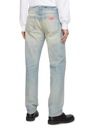 Back View - Click To Enlarge - KENZO - ‘Bara’ Logo Patch Light Washed Straight Leg Jeans