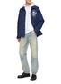 Figure View - Click To Enlarge - KENZO - ‘Bara’ Logo Patch Light Washed Straight Leg Jeans