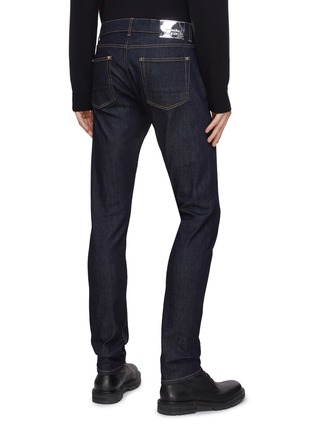 Back View - Click To Enlarge - ALEXANDER MCQUEEN - Dark Wash Studded Straight Leg Jeans