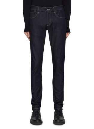 Main View - Click To Enlarge - ALEXANDER MCQUEEN - Dark Wash Studded Straight Leg Jeans