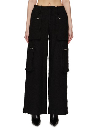 Main View - Click To Enlarge - AMIRI - High Rise Wide Leg Cotton Blend Cargo Pants