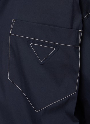  - PRADA - Logo Patch Contrast Stitch Drawstring Hood Front Zip Jacket