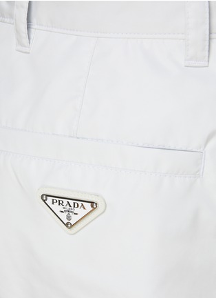  - PRADA - Logo Plaque Flat Front Nylon Shorts