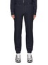 Main View - Click To Enlarge - PRADA - Logo Patch Flat Front Contrast Stitch Elasticated Cuff Jogger Pants