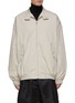Main View - Click To Enlarge - PRADA - Knit Logo Patch Oversize Cotton Blend Bomber Jacket