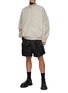 Figure View - Click To Enlarge - PRADA - Knit Logo Patch Oversize Cotton Blend Bomber Jacket