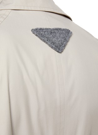  - PRADA - Knit Logo Patch Cotton Blend Belted Coat