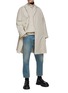 Figure View - Click To Enlarge - PRADA - Knit Logo Patch Cotton Blend Belted Coat