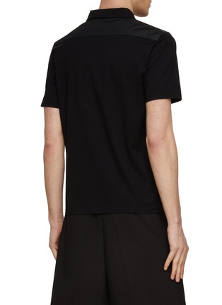 Back View - Click To Enlarge - PRADA - LOGO APPLIQUÉ RE-NYLON POCKET SHORT SLEEVE POLO SHIRT