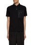 Main View - Click To Enlarge - PRADA - LOGO APPLIQUÉ RE-NYLON POCKET SHORT SLEEVE POLO SHIRT