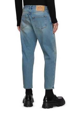 Back View - Click To Enlarge - PRADA - Logo Plaque Light Wash Cropped Jeans