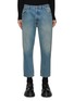 Main View - Click To Enlarge - PRADA - Logo Plaque Light Wash Cropped Jeans