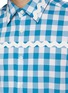  - PRADA - Wavy Line Appliqué Gingham Check Cotton Shirt