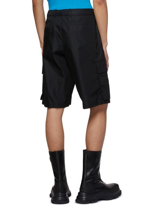 Back View - Click To Enlarge - PRADA - Logo Plaque Flat Front Re-Nylon Cargo Shorts