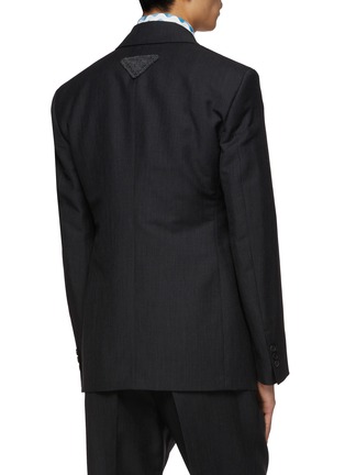 Back View - Click To Enlarge - PRADA - Double Breasted Notch Lapel Mohair Blazer