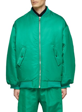 Main View - Click To Enlarge - THE FRANKIE SHOP - ‘ASTRA’ OVERSIZE FRONT ZIP BOMBER JACKET