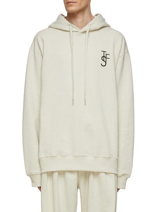 Main View - Click To Enlarge - THE FRANKIE SHOP - ‘Alec’ Logo Cotton Drawstring Hoodie