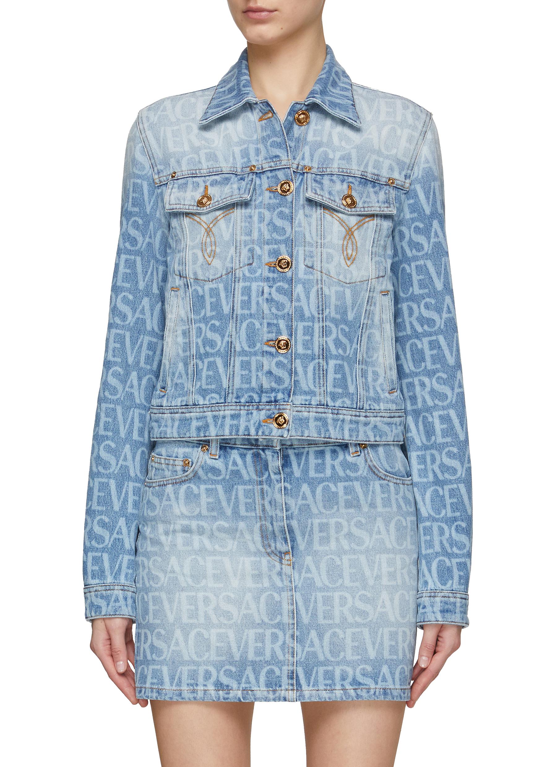 Versace Allover logo-print Denim Jacket - Farfetch