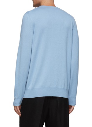 Back View - Click To Enlarge - ALEXANDER MCQUEEN - SKULL EMBROIDERED LONG SLEEVE CREWNECK CASHMERE KNIT SWEATER