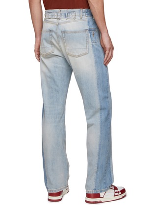 Back View - Click To Enlarge - ALEXANDER MCQUEEN - Contrast Side Panel Light Washed Straight Jeans