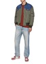 Figure View - Click To Enlarge - ALEXANDER MCQUEEN - Contrast Side Panel Light Washed Straight Jeans