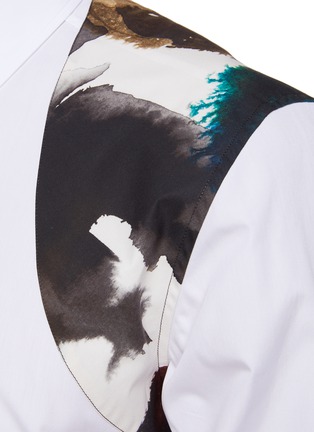  - ALEXANDER MCQUEEN - Watercolour Print Harness Panel Cotton Shirt