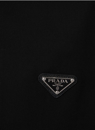  - PRADA - Triangular Logo Cotton Zip Up Shirt Jacket