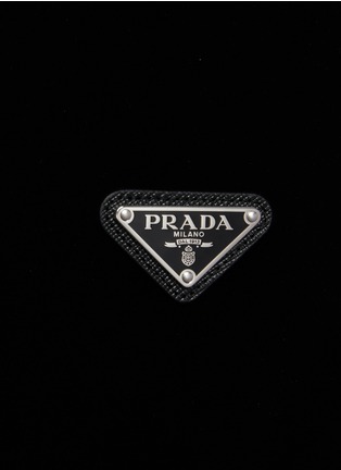  - PRADA - Triangular Logo Velvet Zip Up Shirt Jacket