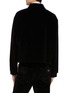 Back View - Click To Enlarge - PRADA - Triangular Logo Velvet Zip Up Shirt Jacket