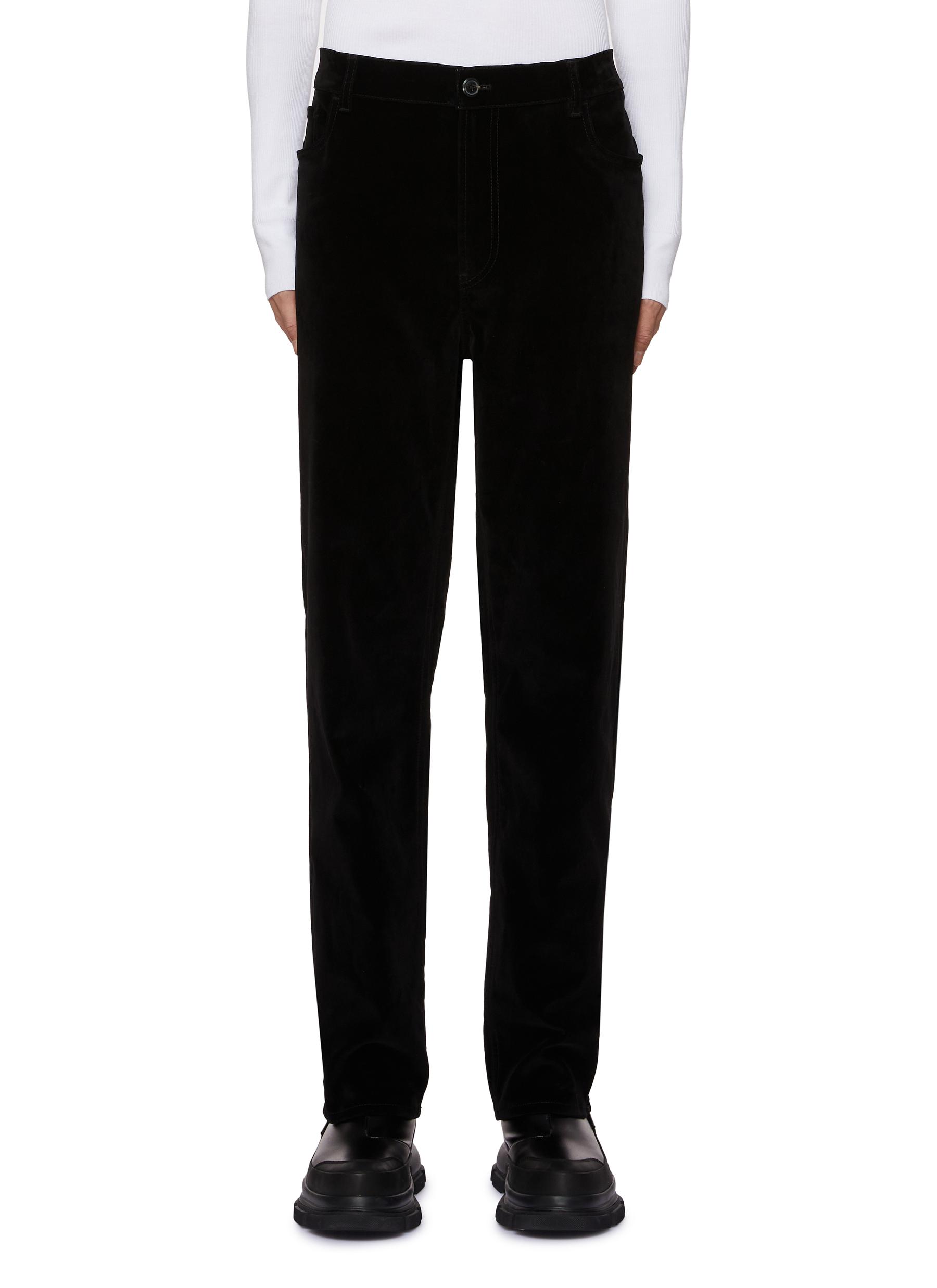 PRADA★素敵！Black Velvet Straight Silhouette Pants NWT PRADA Black Velvet Straight Silhouette Pants Size 36/US