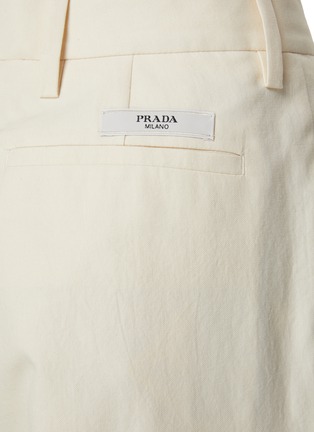  - PRADA - Logo Patch Flat Front Pressed Crease Wide Leg Tailored Pants