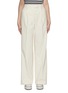 Main View - Click To Enlarge - PRADA - Logo Patch Flat Front Pressed Crease Wide Leg Tailored Pants