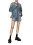 Figure View - Click To Enlarge - PRADA - Logo Light Wash Denim Shorts