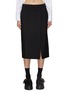 Main View - Click To Enlarge - PRADA - Logo Plaque Low Waist Mohair Midi Skirt