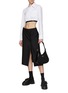 Figure View - Click To Enlarge - PRADA - Logo Plaque Low Waist Mohair Midi Skirt