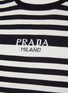  - PRADA - Logo Intarsia Striped Short Puff Sleeve Crewneck Knit Top