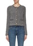 Main View - Click To Enlarge - MO&CO. - Furry Boxy Long Sleeve Cropped Cardigan