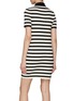 Back View - Click To Enlarge - MO&CO. - Polo Collar Striped Midi Dress
